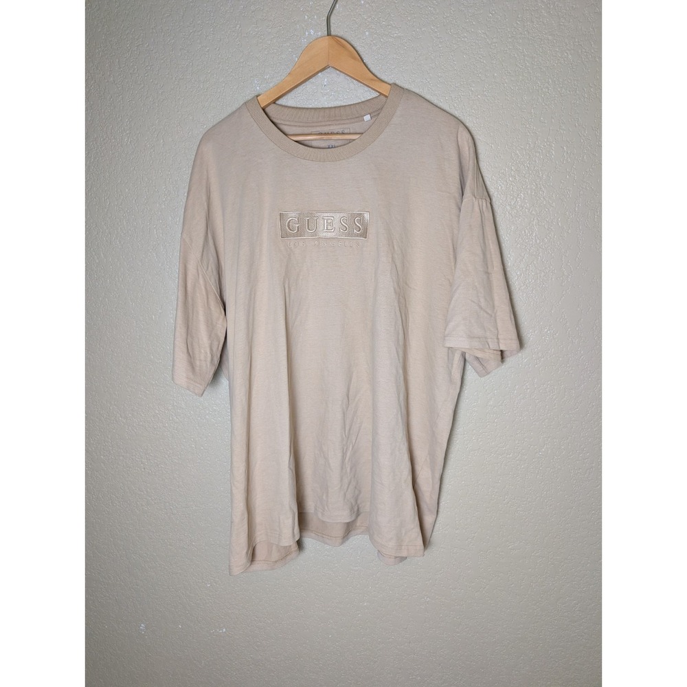 Retro Guess Los Angeles Spell Out Box Logo Brown Size XXL Y2K Streetwear